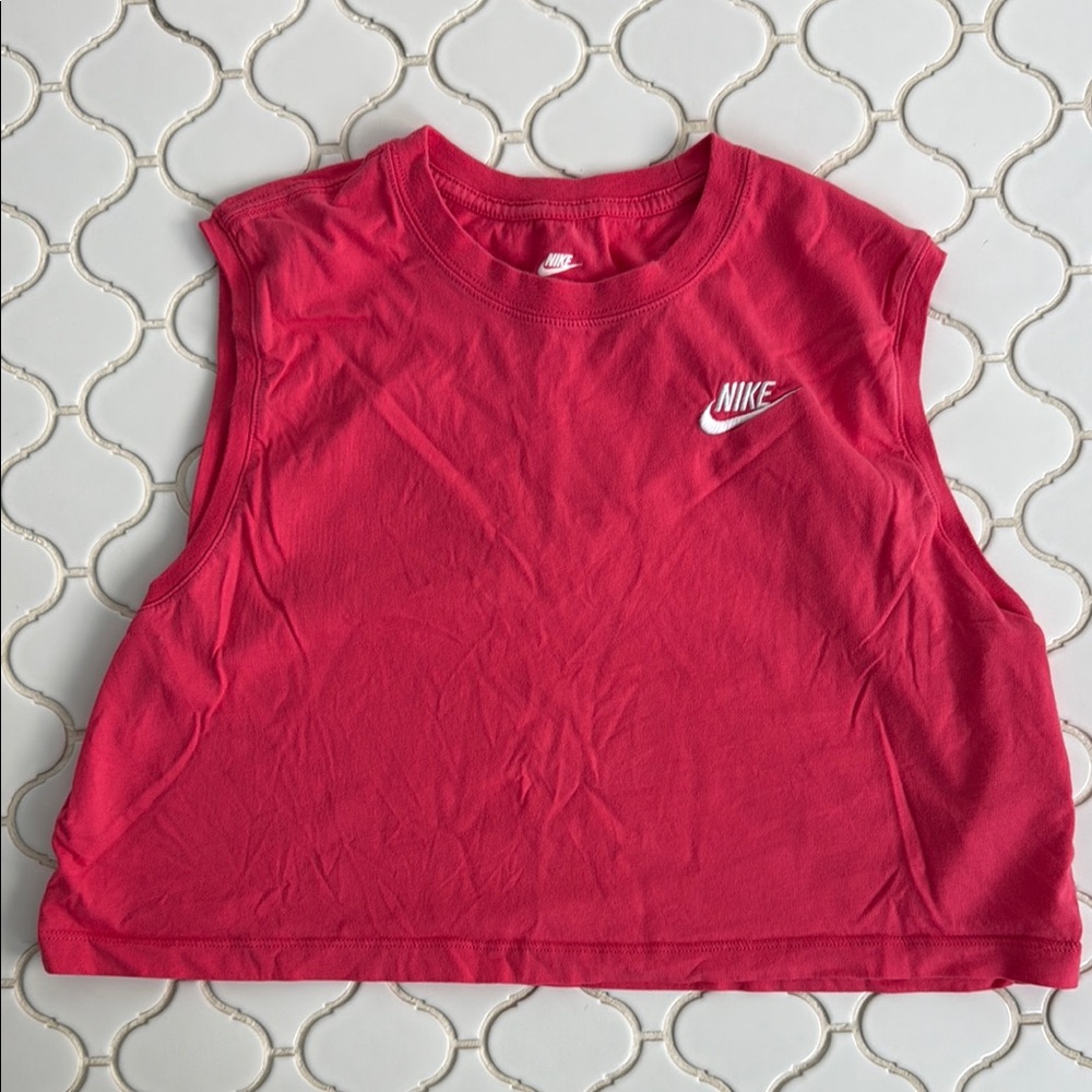 Nike Women's Dark Pink Cropped Sleeveless Top